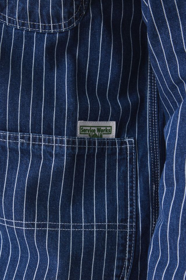 Service Works Pinstripe Denim Coverall Jacket #2
