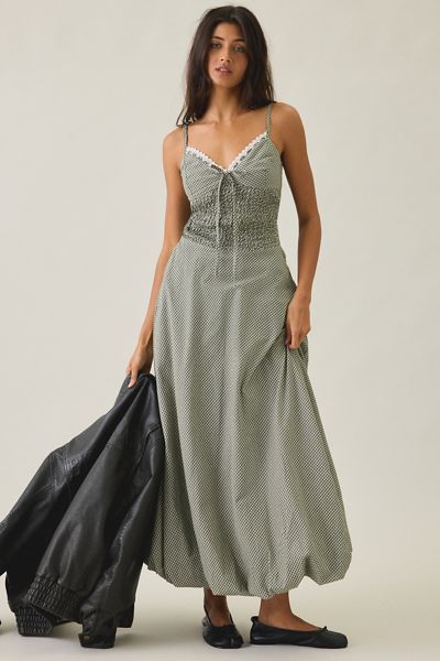 House Of Sunny Gingham Balloon Cami Maxi Dress