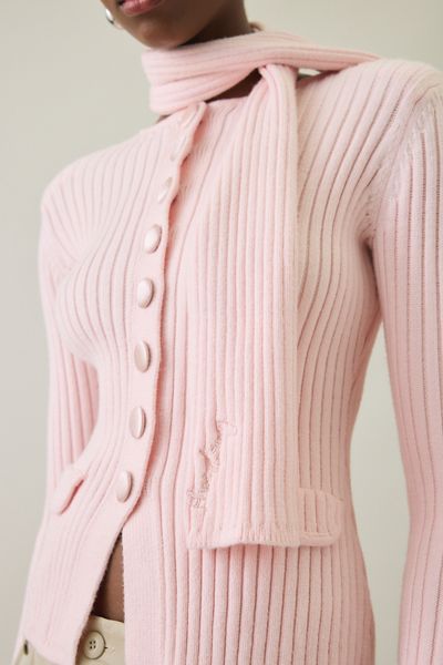 House Of Sunny Power Peggy Scarf Detail Cardigan