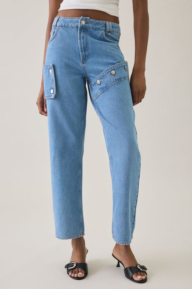 House Of Sunny Cowboy Asymmetric High-Rise Straight Leg Jeans #1