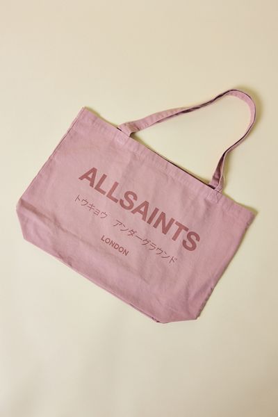AllSaints Underground Logo Printed Tote Bag