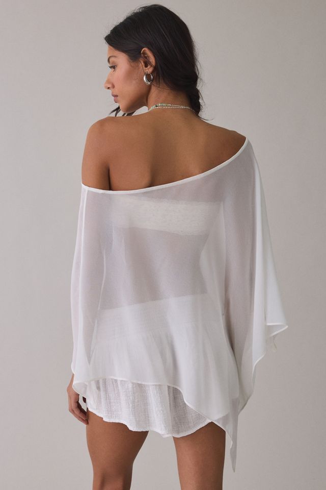 UO Fete Feeling Sheer Off-The-Shoulder Poncho #2