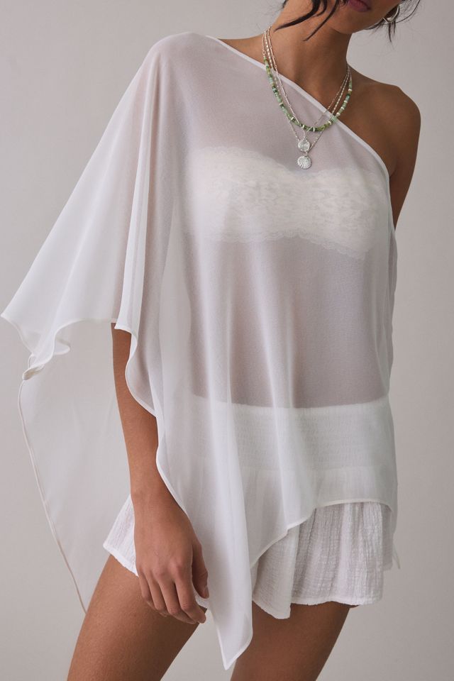 UO Fete Feeling Sheer Off-The-Shoulder Poncho #3
