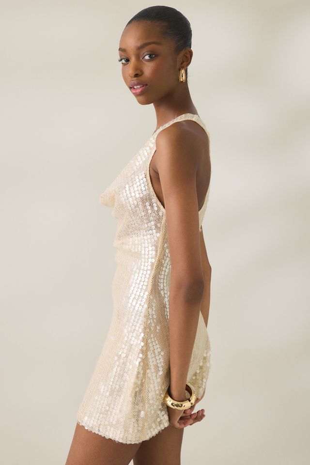 Motel Tasarna Cowl Neck Sequin Mini Dress #1