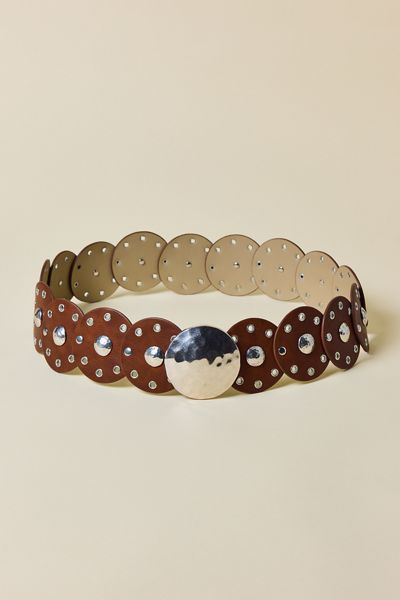 BDG Hammered Studded Statement Leather Belt