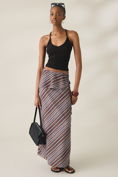 Motel Zelvia Asymmetric Tiered Maxi Skirt | Urban Outfitters