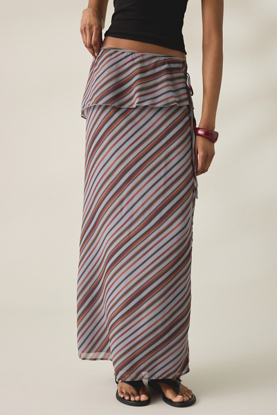 Motel Zelvia Asymmetric Tiered Maxi Skirt