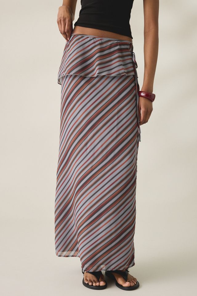 Motel Zelvia Asymmetric Tiered Maxi Skirt | Urban Outfitters