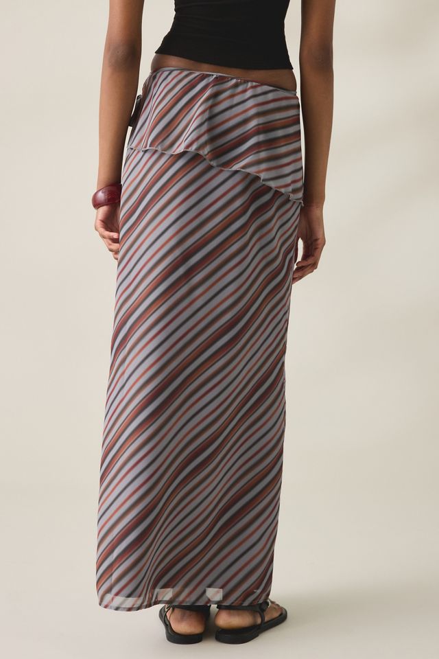 Motel Zelvia Asymmetric Tiered Maxi Skirt #2