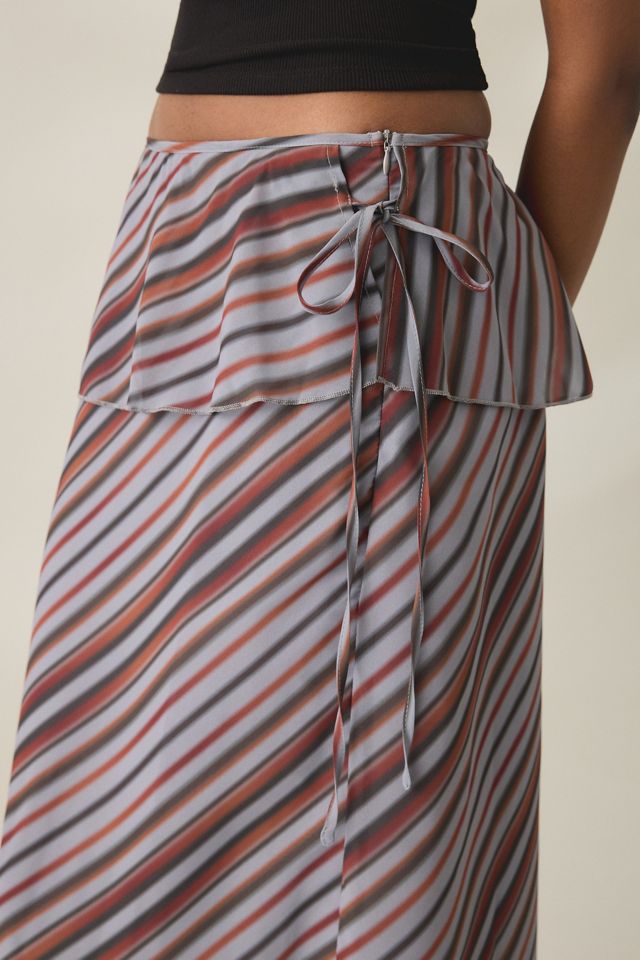Motel Zelvia Asymmetric Tiered Maxi Skirt #3