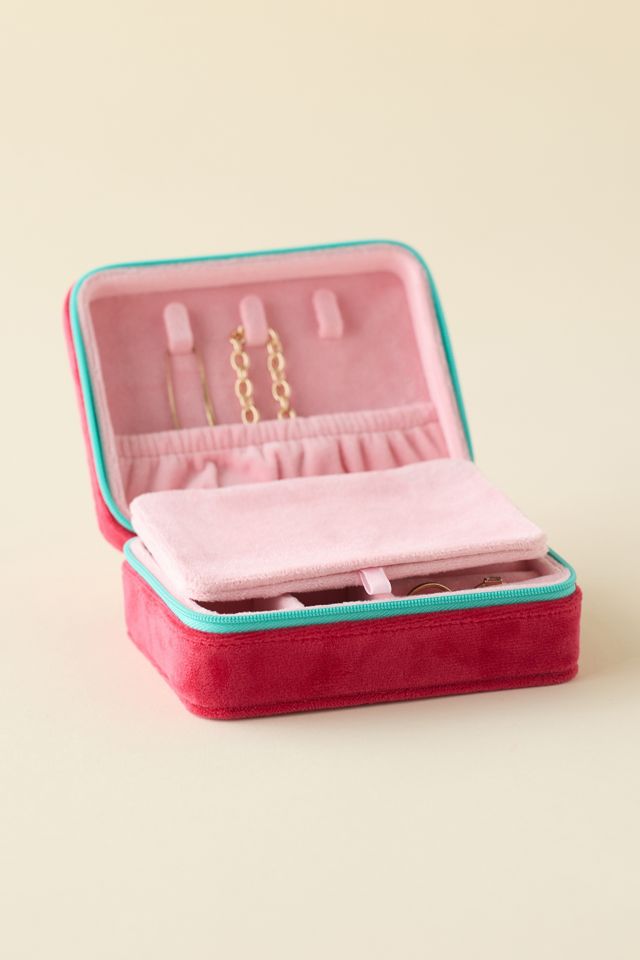 Strawberry Embroidered Velvet Jewelry Case #2