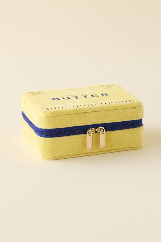 Étui à bijoux en velours brodé Butter #3