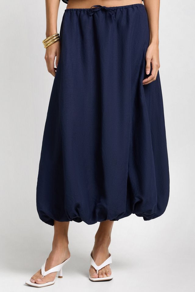 WeWoreWhat Air Linen Bubble Maxi Skirt #1