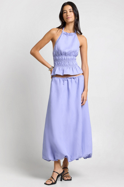 Onia Air Linen Bubble Maxi Skirt in Periwinkle, Women’s at Urban Outfitters