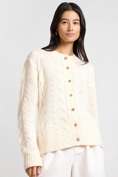 Onia Fitted Cable Knit Cardigan