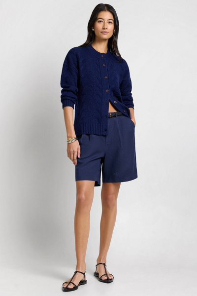 WeWoreWhat Fitted Cable Knit Cardigan in Noir Navy, Women's at Urban Outfitters
