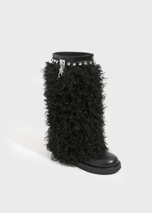 Sparkl Faux Fur Combat Boot #3
