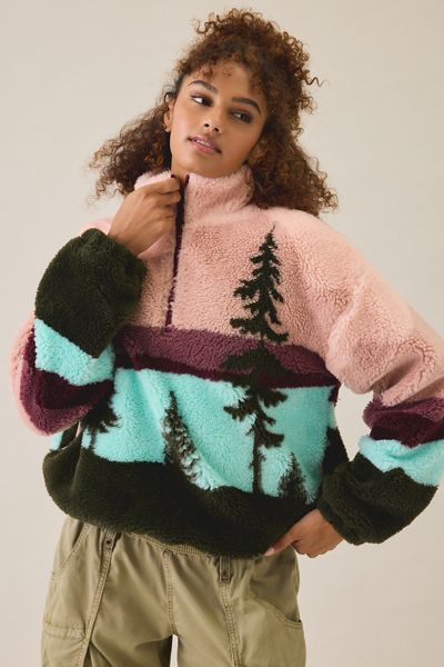 Beach Riot Leona Wilderness Fleece Quarter Zip Pullover