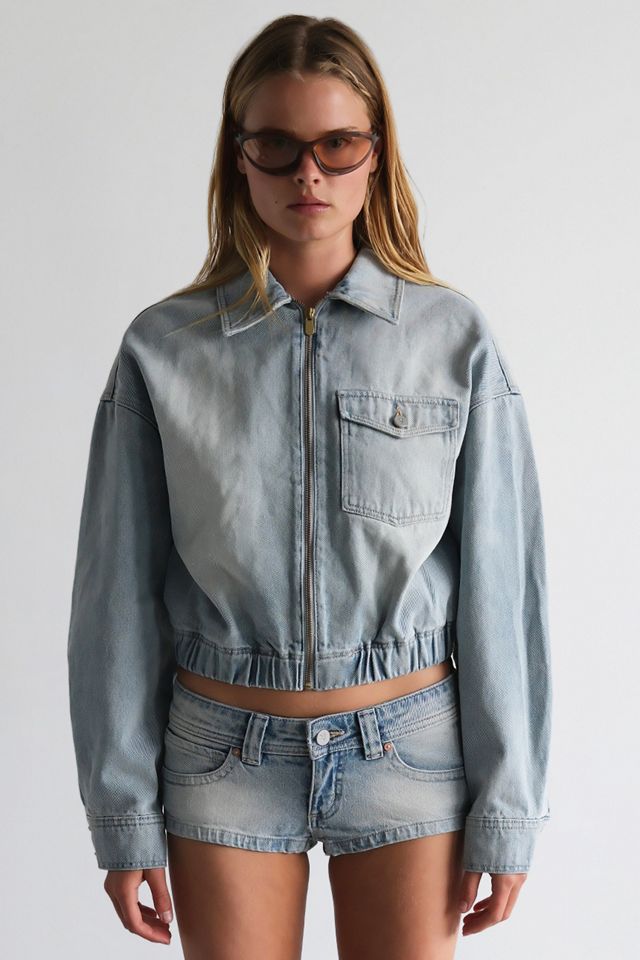 Abrand Push It Denim Bomber Jacket #2