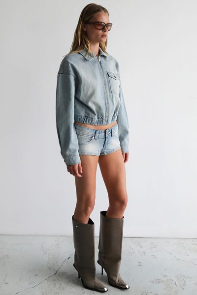 Abrand Push It Denim Bomber Jacket