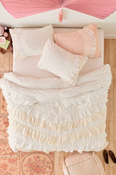 Meg Waterfall Ruffle Cotton Voile Duvet Cover