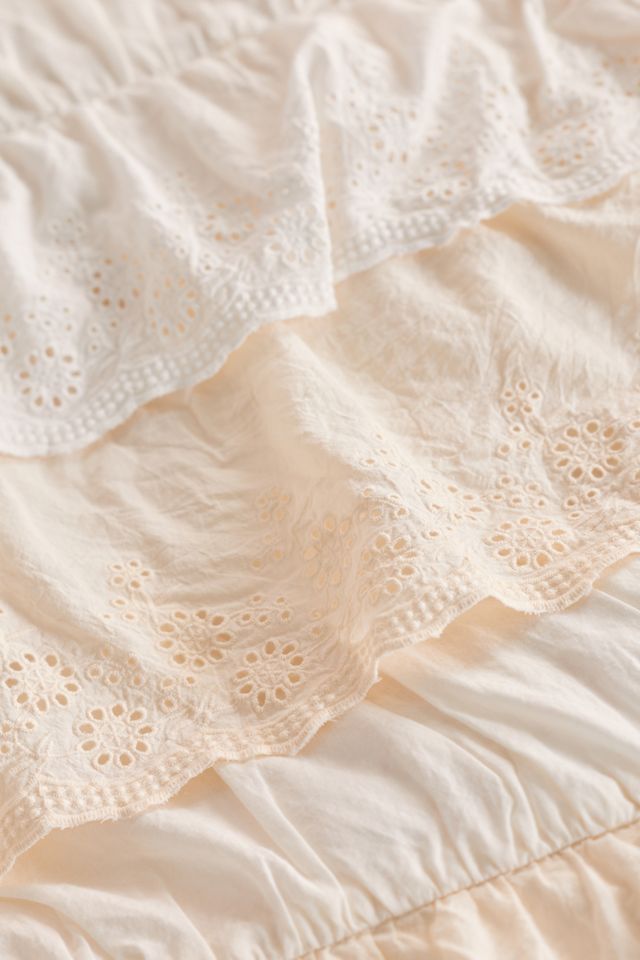 Meg Waterfall Ruffle Cotton Voile Duvet Cover #3