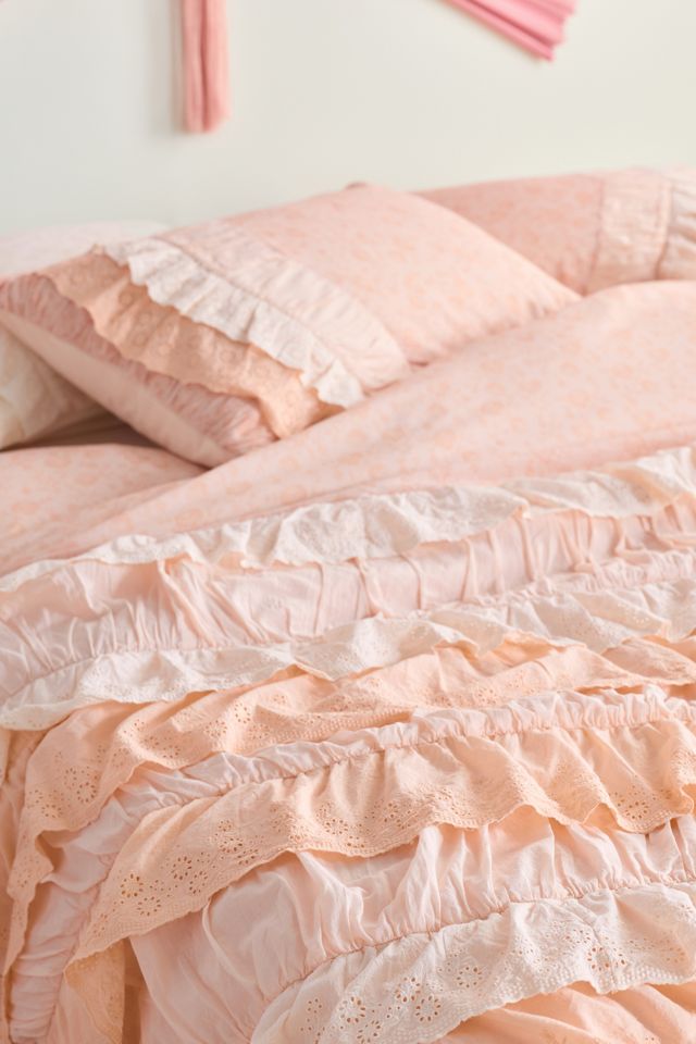 Meg Waterfall Ruffle Cotton Voile Duvet Cover #2