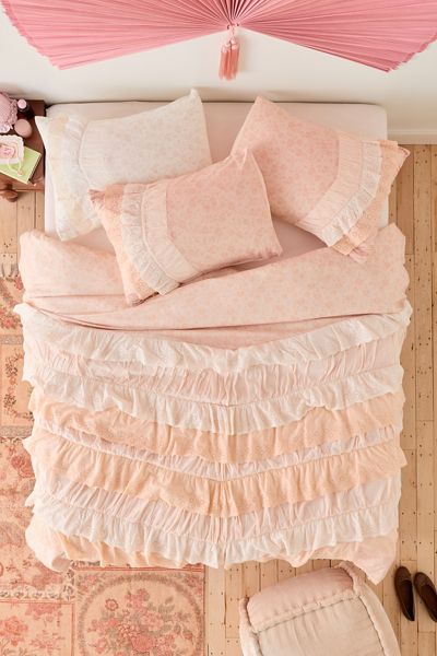 Meg Waterfall Ruffle Cotton Voile Duvet Cover