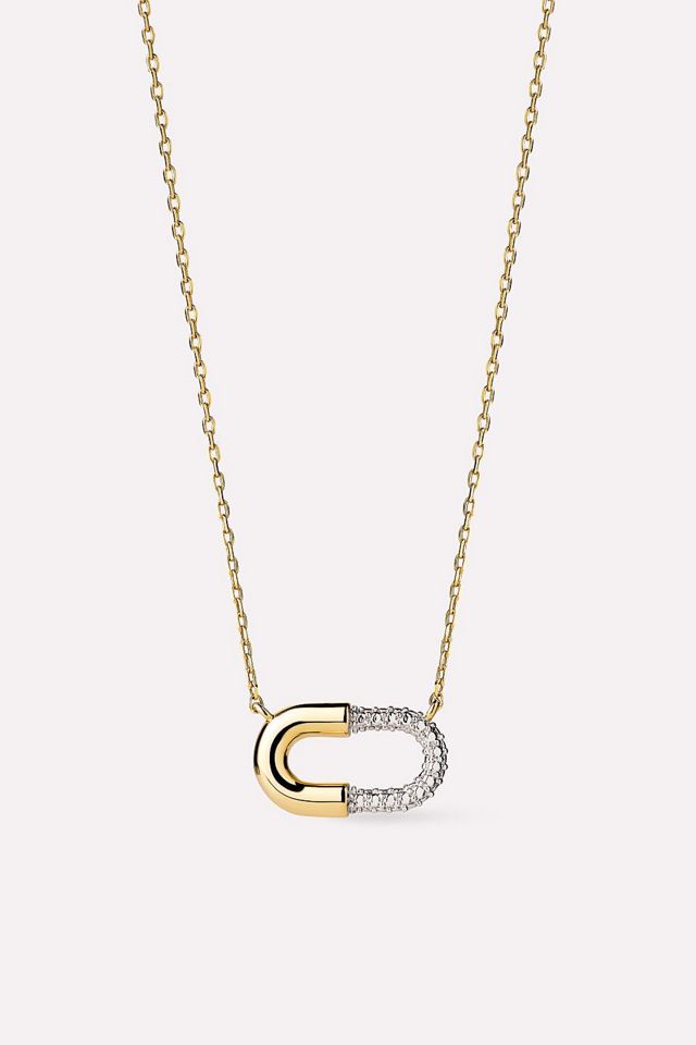 Ana Luisa Blake Necklace Mini Micropave Gold Pendant #1