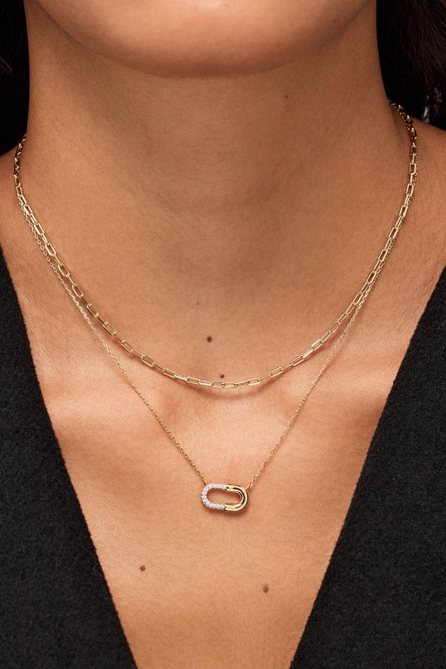 Ana Luisa Blake Necklace Mini Micropave Gold Pendant #2