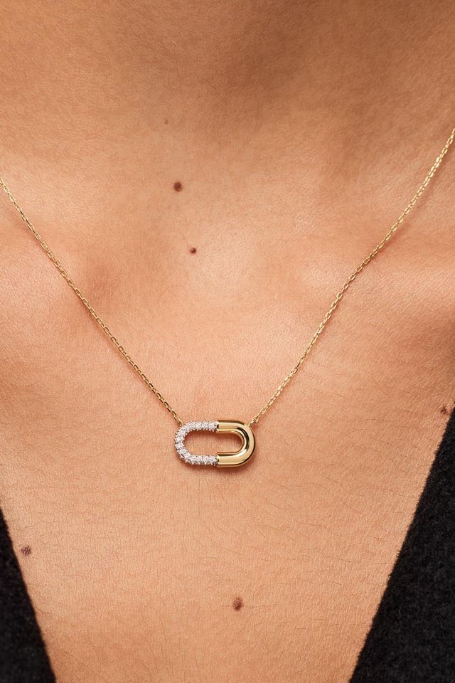 Ana Luisa Blake Necklace Mini Micropave Gold Pendant #3
