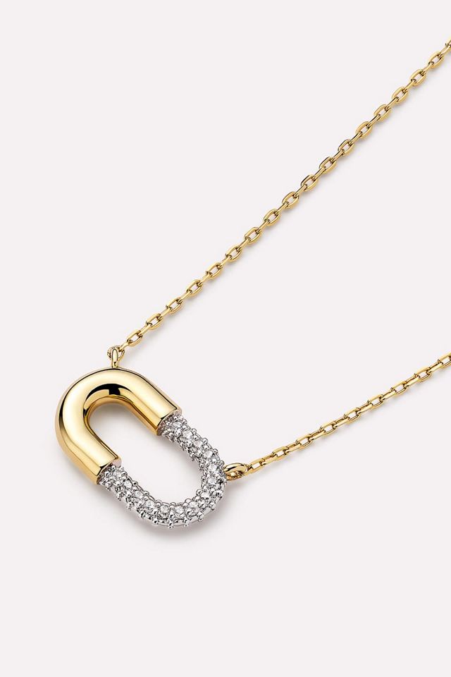Ana Luisa Blake Necklace Mini Micropave Gold Pendant #4