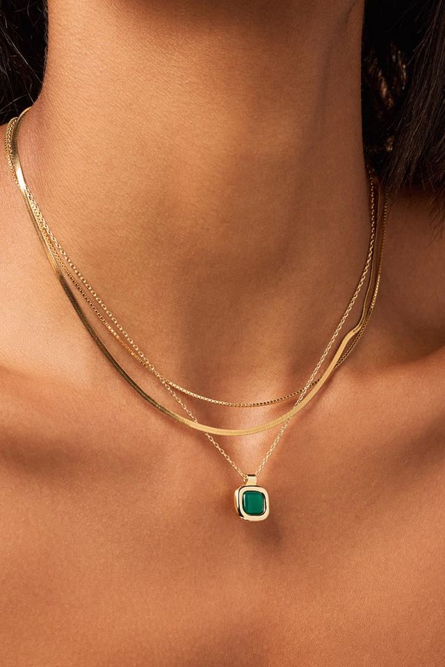 Ana Luisa Clara Green Onyx Pendant #1