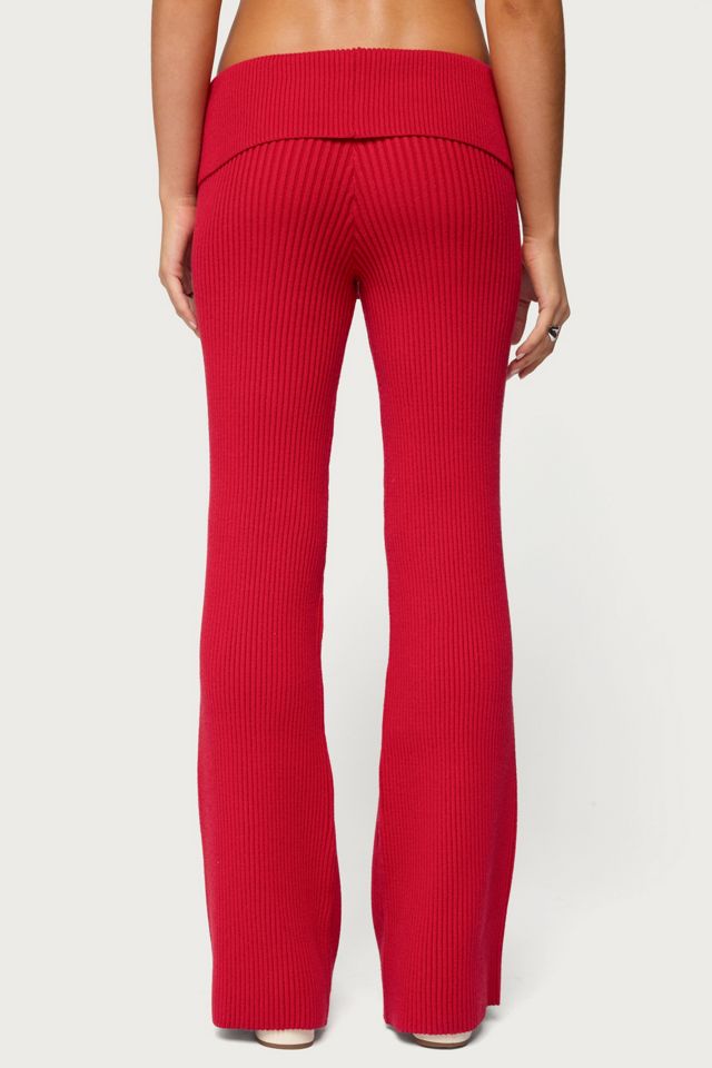 Edikted Adannah Foldover Ribbed Knit Pants #4