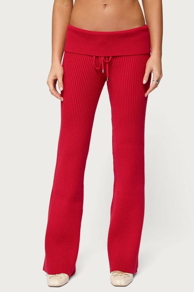 Edikted Adannah Foldover Ribbed Knit Pants #2