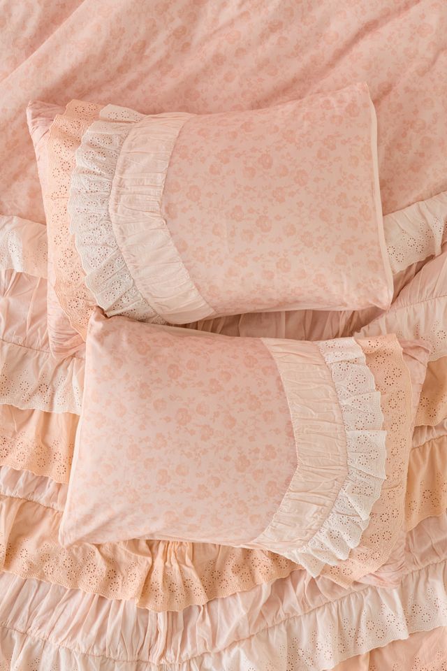 Meg Waterfall Ruffle Cotton Voile Sham Set #1