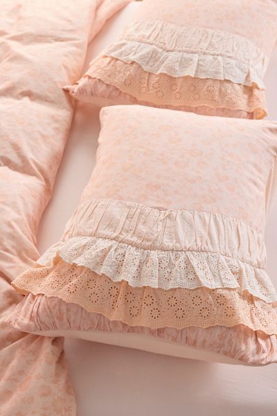Meg Waterfall Ruffle Cotton Voile Sham Set