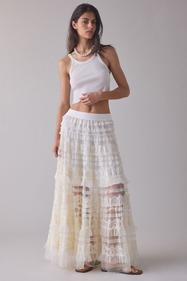 AllSaints Arlea Semi-Sheer Tulle Maxi Skirt #4