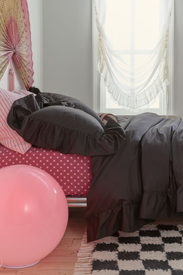 Elaine Ruffle Cotton Percale Duvet Cover #1