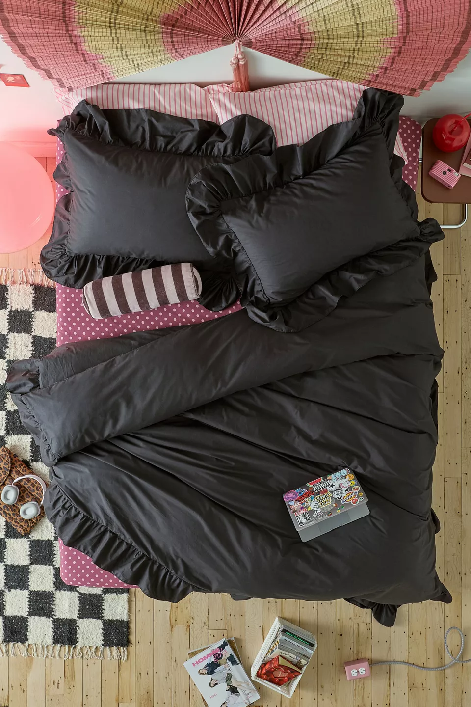 Elaine Ruffle Cotton Percale Duvet Cover