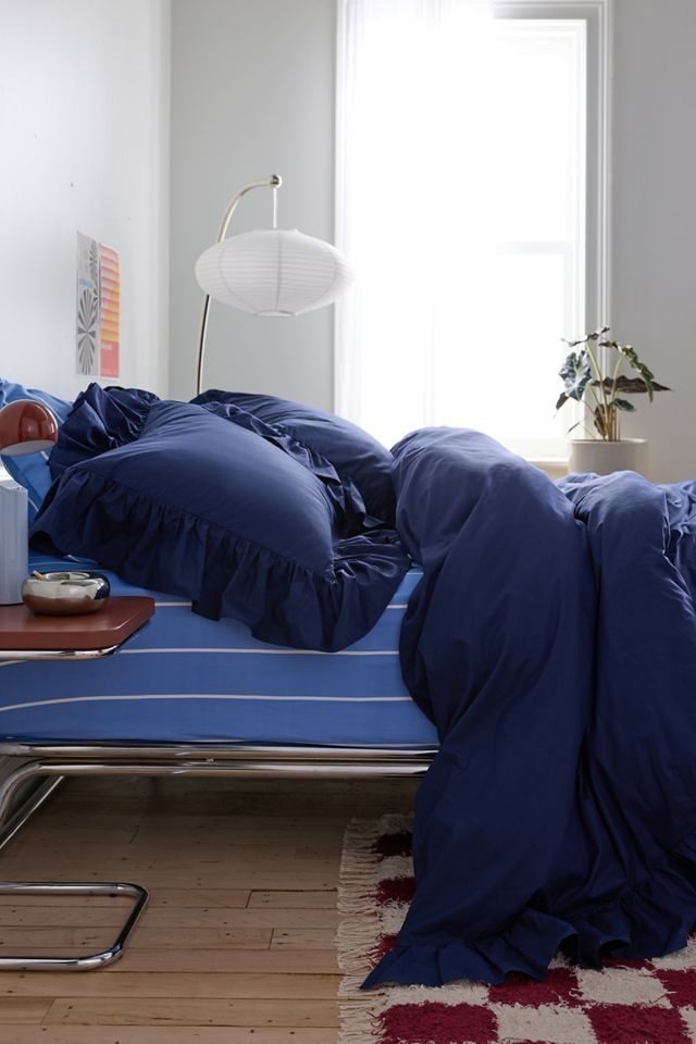 Elaine Ruffle Cotton Percale Duvet Cover #1