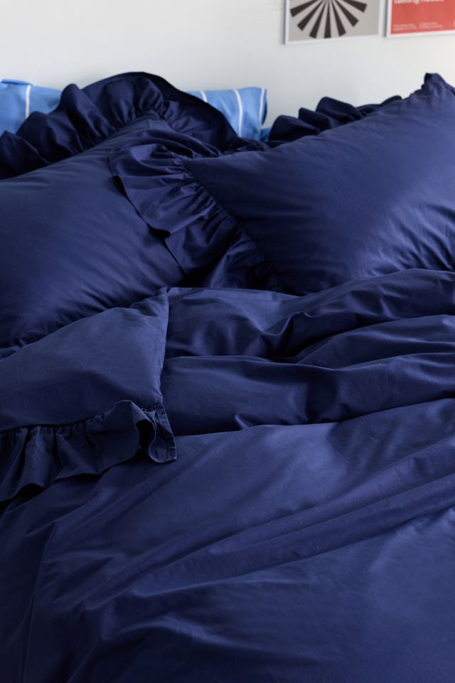 Elaine Ruffle Cotton Percale Duvet Cover #2