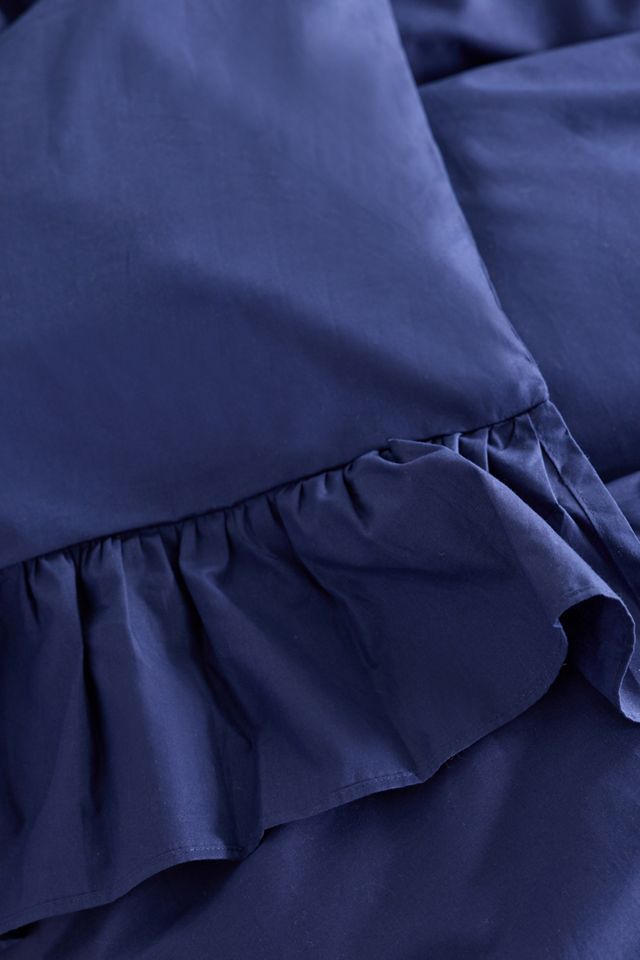 Elaine Ruffle Cotton Percale Duvet Cover #3