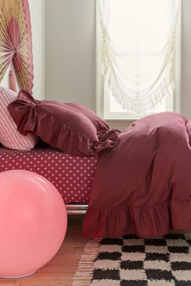 Elaine Ruffle Cotton Percale Duvet Cover #1