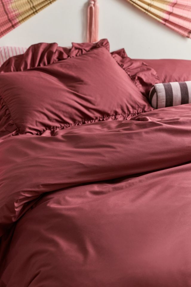 Elaine Ruffle Cotton Percale Duvet Cover #2
