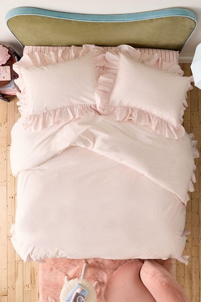 Elaine Ruffle Cotton Percale Duvet Cover