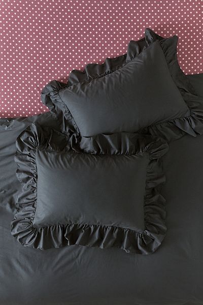 Elaine Ruffle Cotton Percale Sham Set