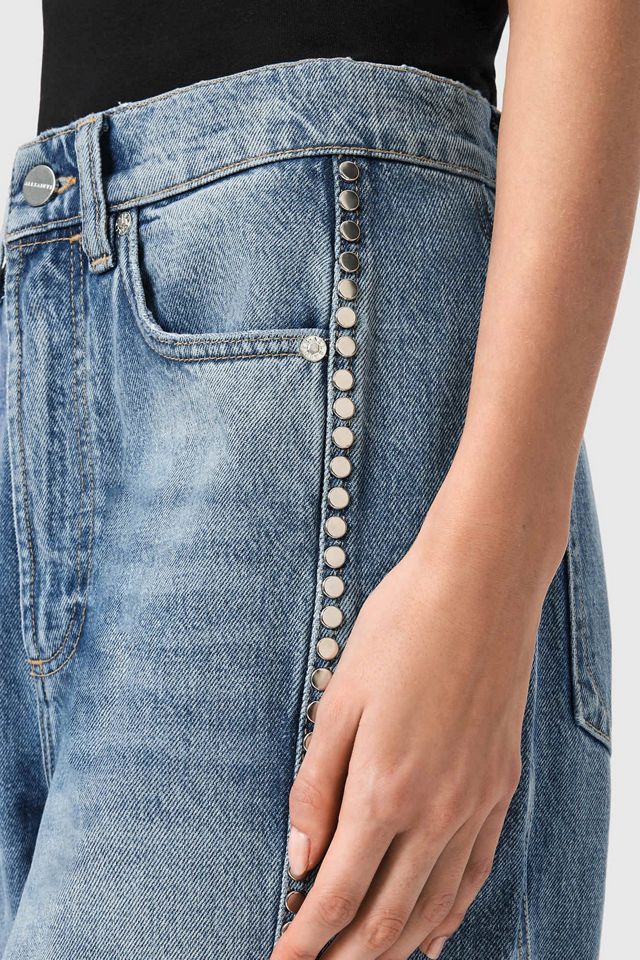 AllSaints Frankie Studded High-Rise Wide Leg Jeans #2