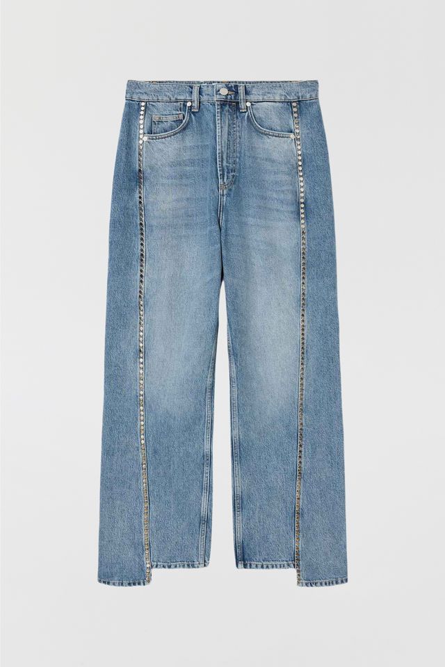 AllSaints Frankie Studded High-Rise Wide Leg Jeans #3