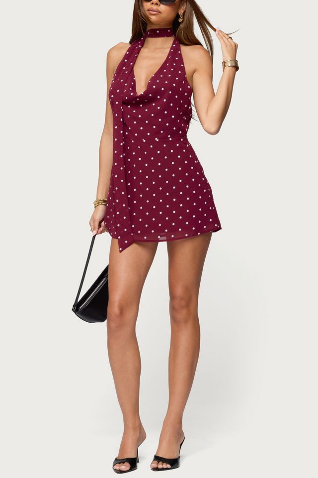 Edikted Polka Dot Cowl Neck Mini Dress #1